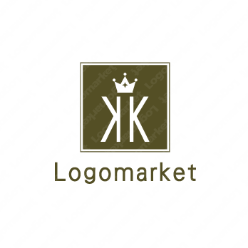 王冠と正方形と「K」のロゴ