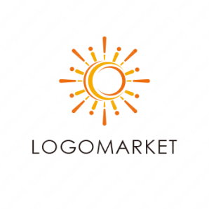 ロゴ作成デザインです Rad Flag Galleryひらめきの太陽発想力をイメージしたロゴマークです