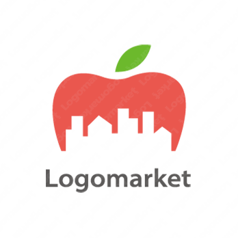 りんごと街並みと明るいのロゴ