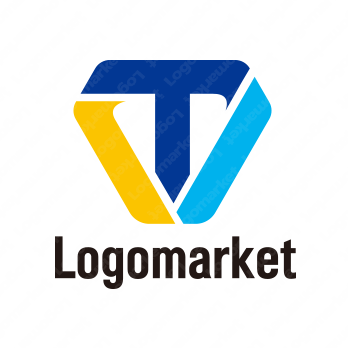 Tとトライアングルと創造性のロゴ