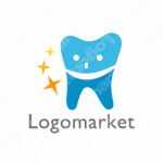 歯と笑顔とキャラクターのロゴ