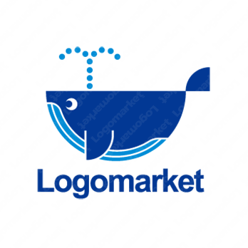 クジラとキャラクターとユニークのロゴ