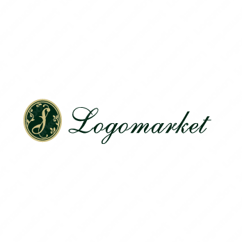 蔓と楕円エンブレムとアンティークのロゴ