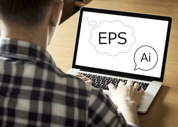 EPS　Ai　パソコンと男性