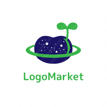ロゴ作成デザインです 絵描き処 加賀里屋宇宙豆 そらまめ 豆をイメージしたロゴマークです