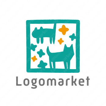 ロゴ作成デザインです シンプルワークス犬と猫のシルエット犬をイメージしたロゴマークです