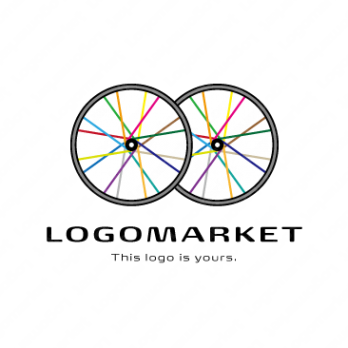 ロゴ作成デザインです マルロゴ自転車に花は舞うバイクをイメージしたロゴマークです