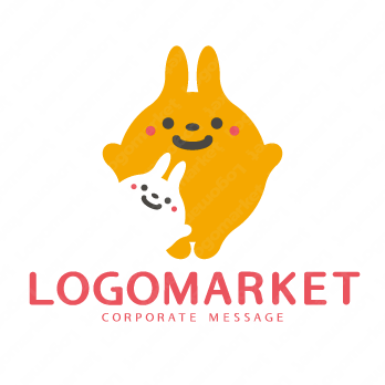 ロゴ作成デザインです Mamme Design2ひきのうさぎさんたちうさぎをイメージしたロゴマークです